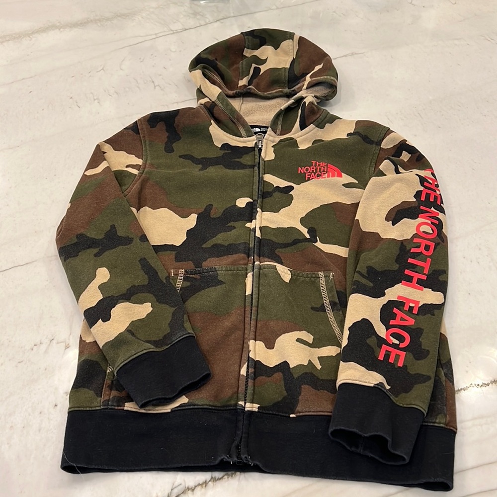 The North Face Kids' Camo Zip Hoodie - Green Camo